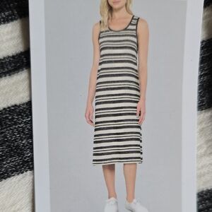 Striped Black and White Sleeveless Dress